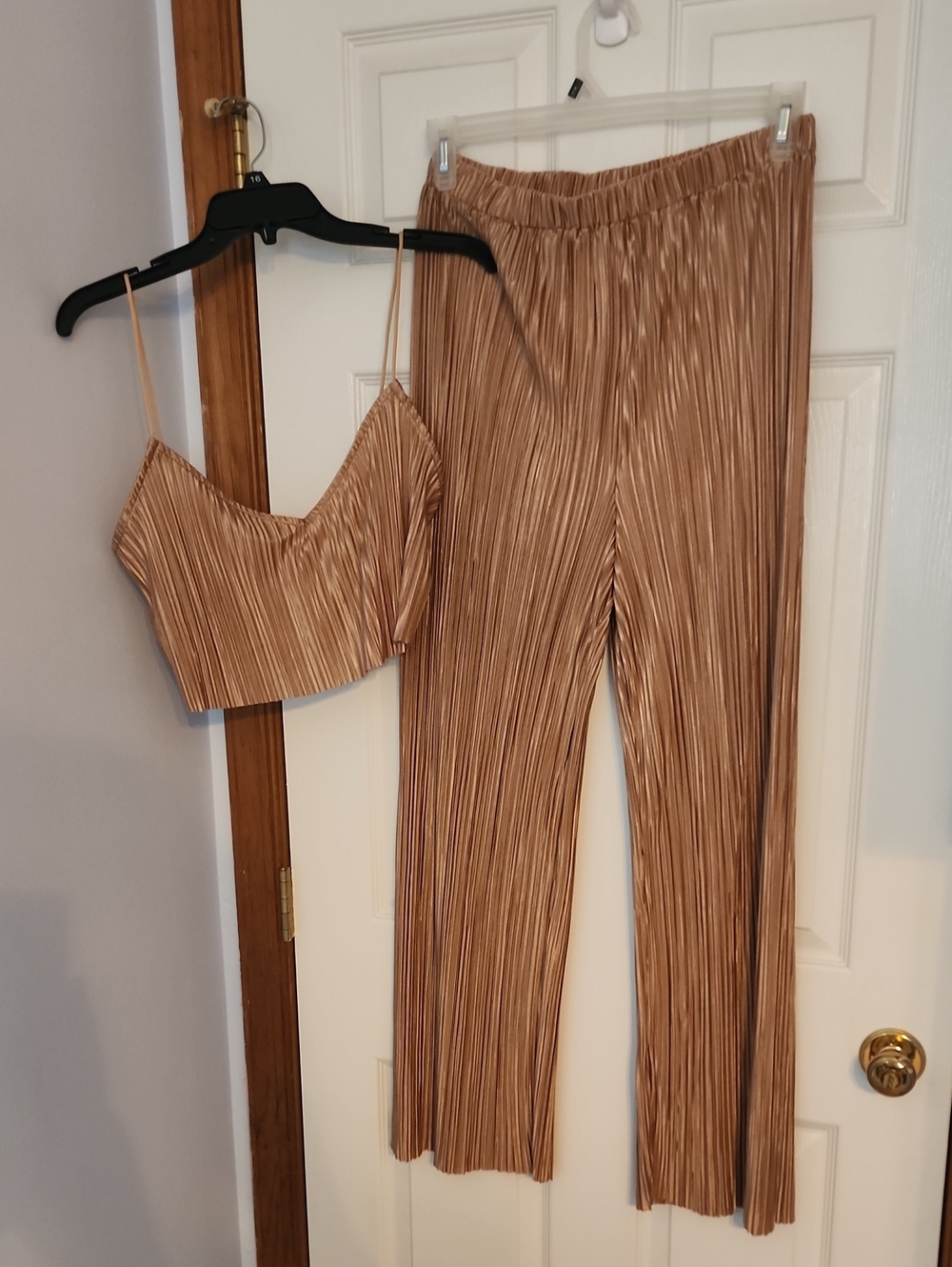 SHEIN Wide Leg Pants Set Brown XL